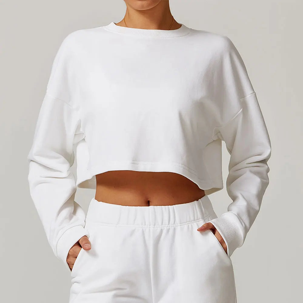 Round Neck Long-Sleeved Sweatshirt