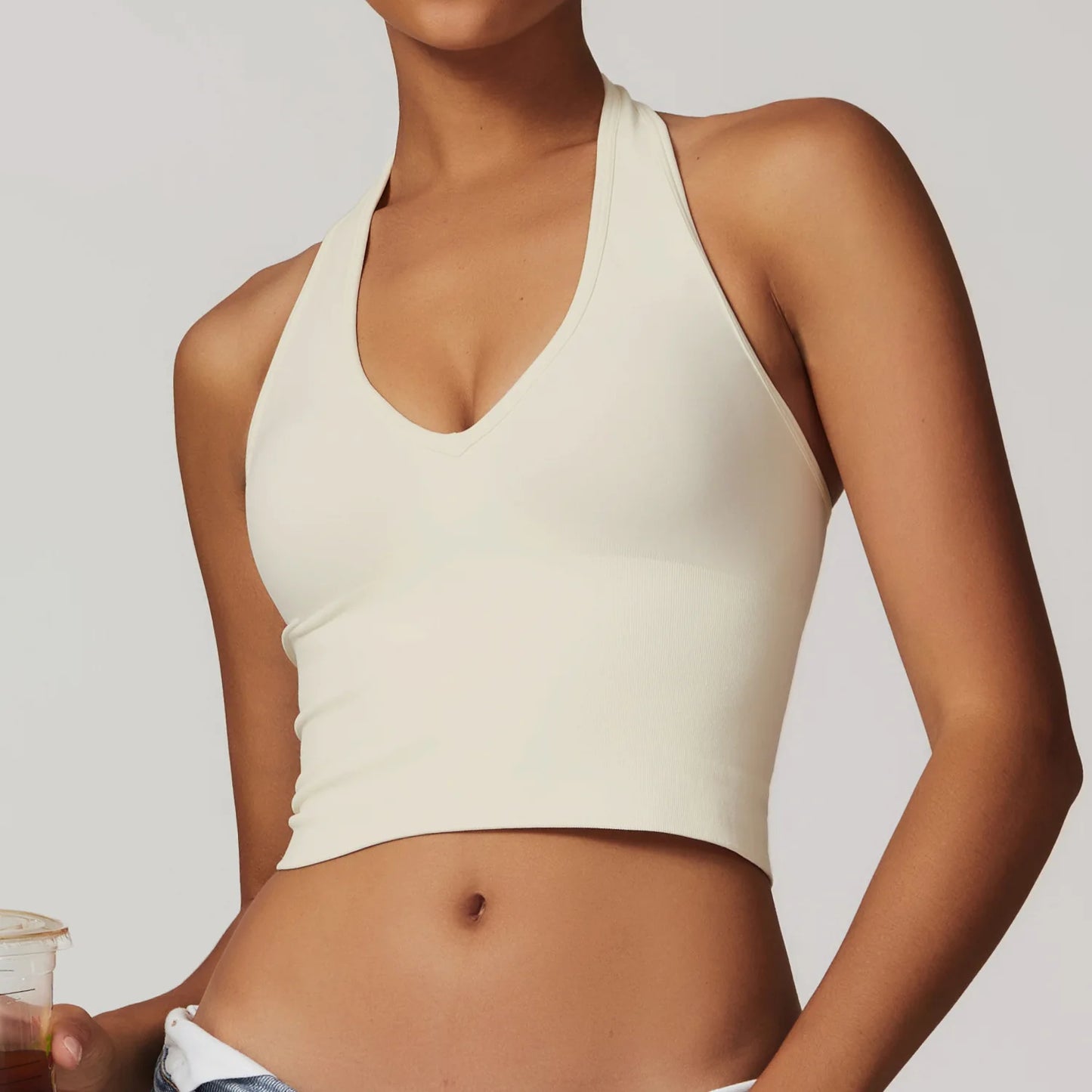 Halter Seamless Sports Bra Crop Top