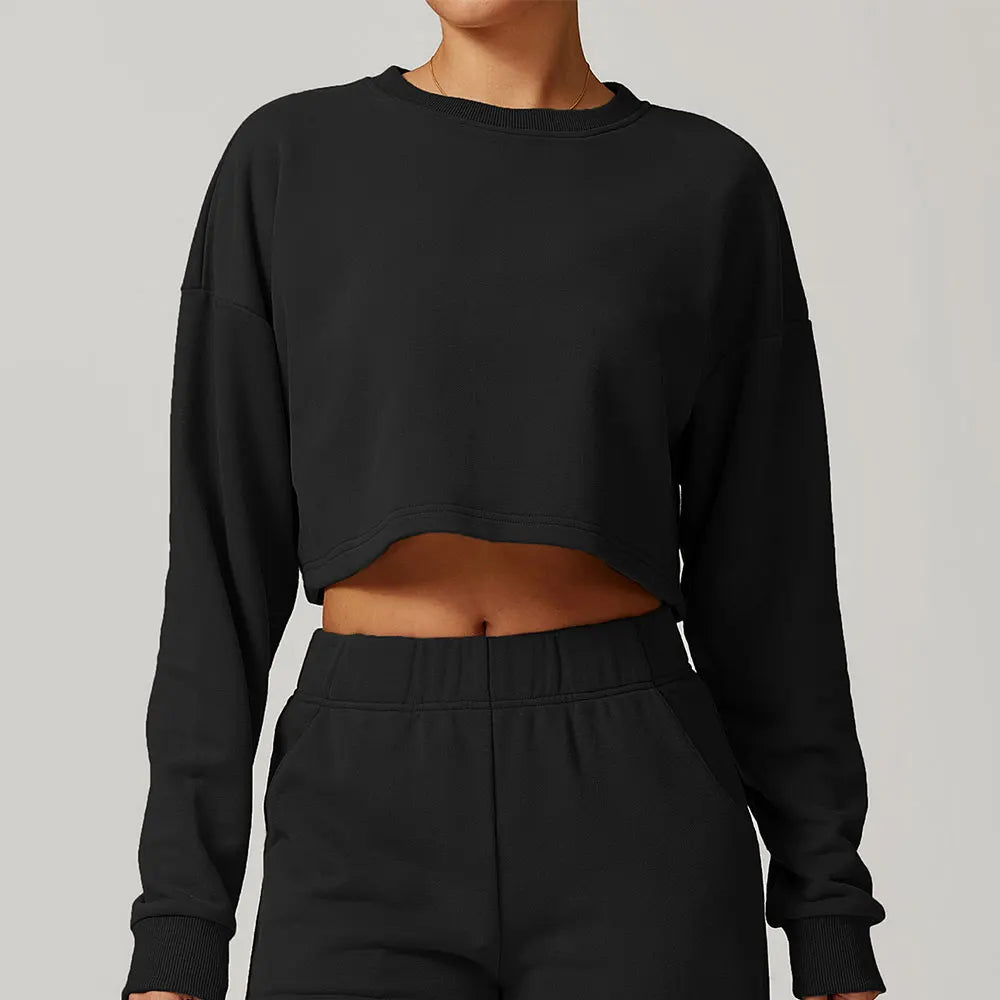 Round Neck Long-Sleeved Sweatshirt