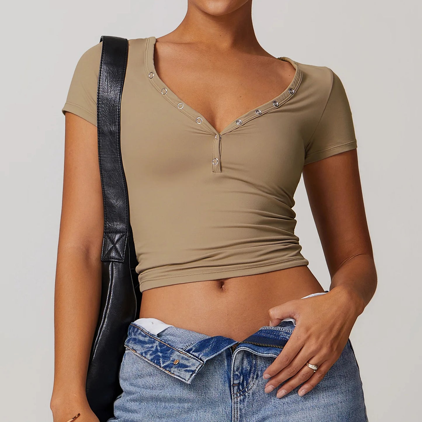 Top Button Versatile Yoga Shirt