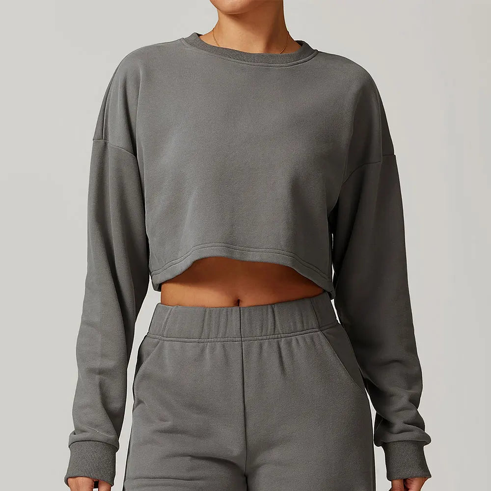 Round Neck Long-Sleeved Sweatshirt